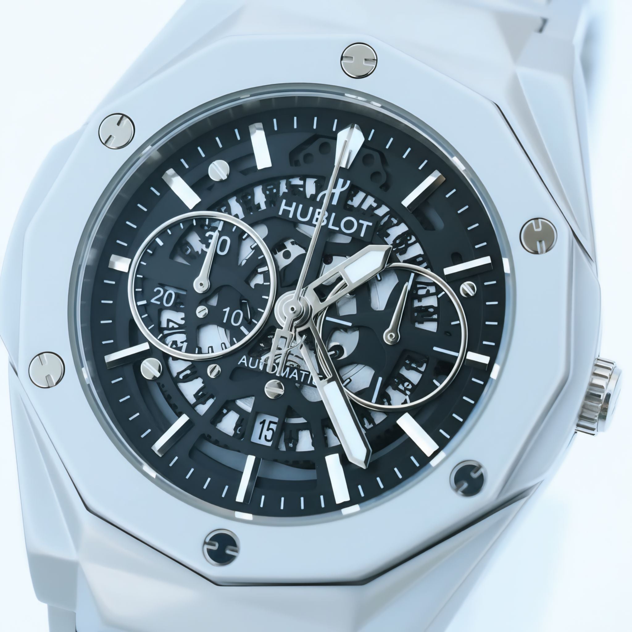 Hublot White Skeleton Automatic Watch