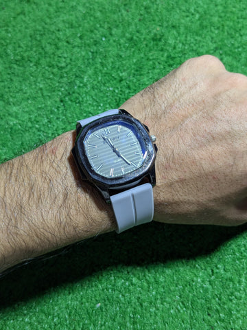 Bestwin — Grey Dial Octagonal Case with Grey Rubber Strap