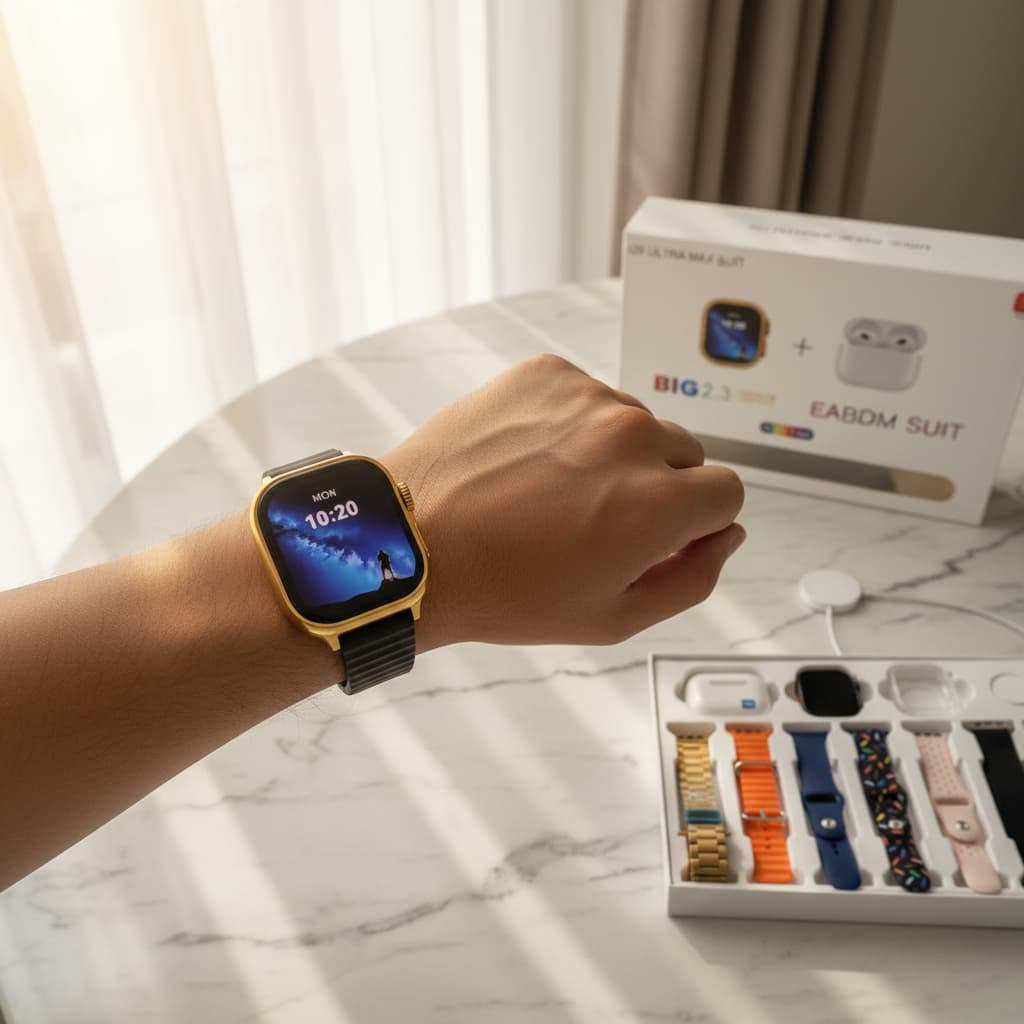 i20 Ultra Max Suit – Smartwatch & Earbuds Complete Bundle