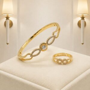 royal gold tone traditional bangle set for women