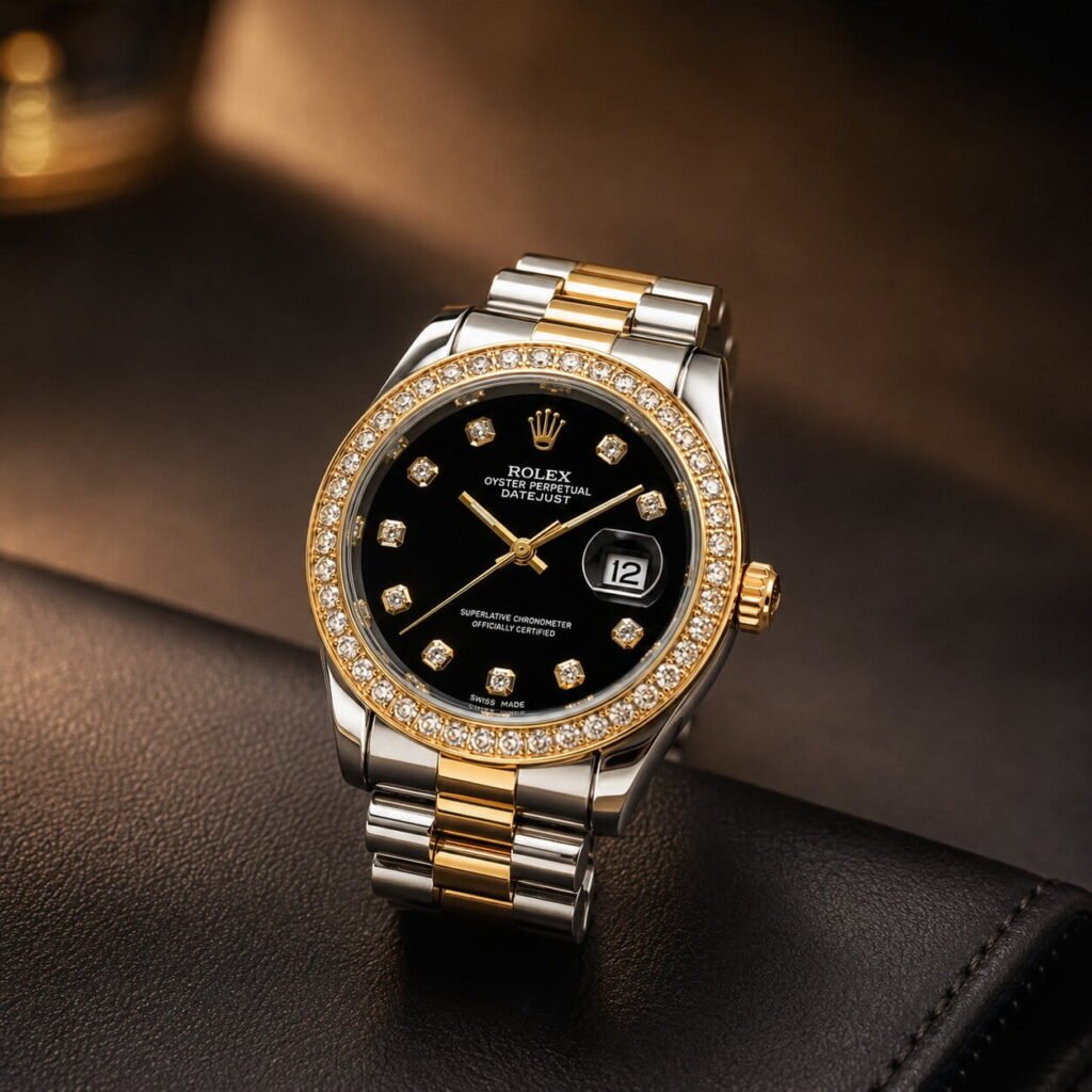 luxury skeleton style men's watch