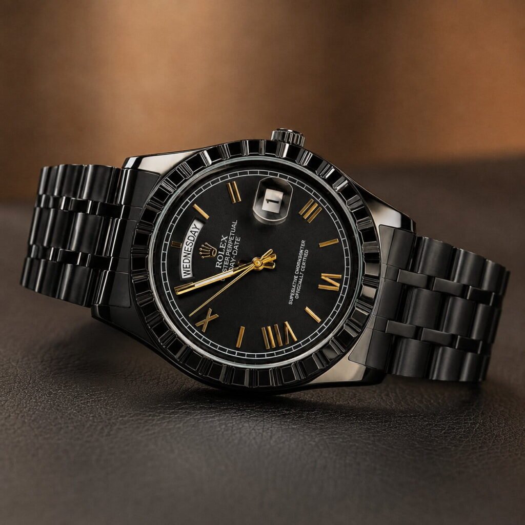 luxury skeleton style men's watch